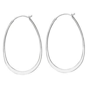 NWT Tiger Mountain Sterling Silver Oval Hoop Earrings 1.75x1.25 Minimalist